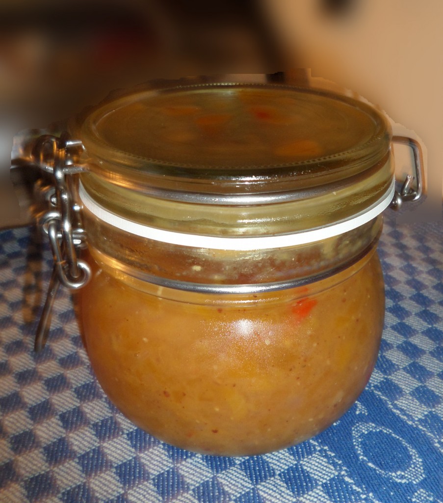 Kürbis-Nektarinenchutney