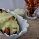 Süßkartoffel-Fries überbacken mit Chili - Estragon - Milchmayonnaise