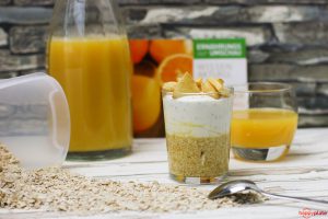 Overnight Oats mit Orangensaft und Joghurt