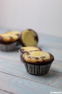 Selbstgemachte Double Chocolate Cheesecake Muffins